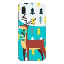 Силиконовый бампер с картинкой животных для Meizu 16s (Олень с шарфом)