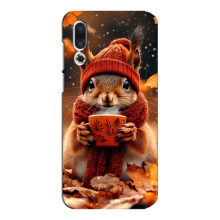 Печатный чехол «Зверята с кофе» для Meizu 16s – Белка с кофе