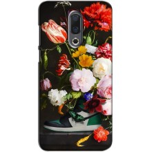 Брендновые Чехлы для Meizu 16|16X - (PREMIUMPrint) (Nike цветы)