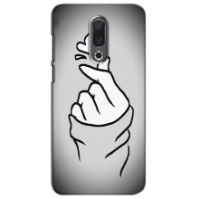 Чехол с принтом для Meizu 16|16X (AlphaPrint - Знак сердечка) – Значок Love