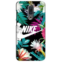 Силіконовый Чохол на Meizu 16|16X з картинкою НАЙК (Квітковий Nike)