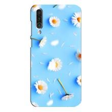 Чохол з Квітами для Meizu 16xs (ромашки на блакитному)