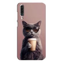 Чехол с принтом стильные животные для Мейзу 16кс – Кот с кофе
