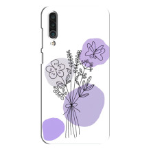 Силиконовый чехол с принтом в цветах на Meizu 16xs – Фиолетовый букет