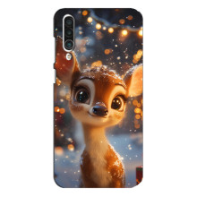 Яркий чехол для Meizu 16xs с Зимними Оленятами – Оленёнок среди гирлянд