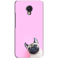 Бампер для Meizu M5 Note с картинкой "Песики" – Собака на розовом