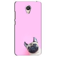 Бампер для Meizu M6 з картинкою "Песики" – Собака на рожевому
