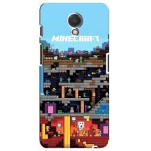 Чехол Майнкрафт на Meizu M6s (AlphaPrint) Minecraft (фон Minecraft)