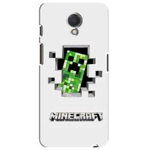 Чехол Майнкрафт на Meizu M6s (AlphaPrint) Minecraft (крипер Майнкрафт)