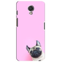 Бампер для Meizu M6s с картинкой "Песики" – Собака на розовом