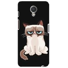 Чехол с принтом для Meizu M6s (AlphaPrint) Модные коты (Грустный кот)