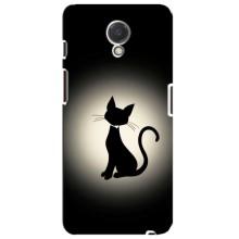 Чехол с принтом для Meizu M6s (AlphaPrint) Модные коты (Силуэт котика)