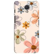 Чехол с цветочным принтом на Мейзу М6с – Разноцветные цветы