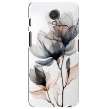 Чехол с цветочным принтом на Мейзу М6с – Цветы на белом