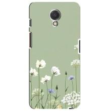 Чехол с цветочным принтом на Мейзу М6с – Цветы на зеленом