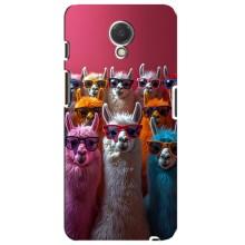 Чехол с принтом стильные животные для Мейзу М6с – Ламы в очках
