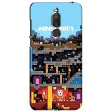 Чехол Майнкрафт на Meizu M6T, Meilan 6T (AlphaPrint) Minecraft (фон Minecraft)