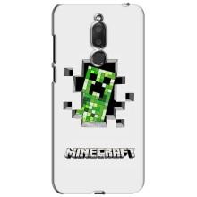 Чехол Майнкрафт на Meizu M6T, Meilan 6T (AlphaPrint) Minecraft (крипер Майнкрафт)