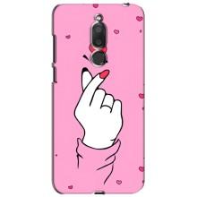 Чехол с принтом для Meizu M6T, Meilan 6T (AlphaPrint - Знак сердечка)