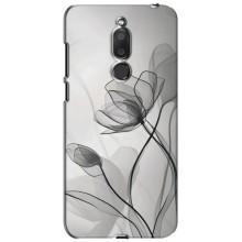 Чохол з квітковим принтом на Мейзу М6Т – Чорні квіти