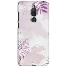 Чохол з квітковим принтом на Мейзу М6Т – Фіолетове листя