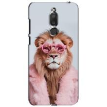 Чохол з принтом стильні тварини для Мейзу М6Т – Лев в окулярах