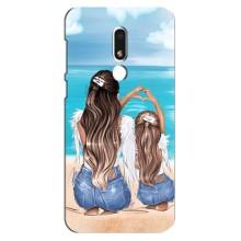 Чехол с печатью для Meizu M8 Lite - (Мама с ребенком) (AlphaPrint) (Мама с доченькой)