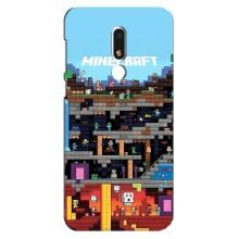 Чехол Майнкрафт на Meizu M8 Lite (AlphaPrint) Minecraft (фон Minecraft)