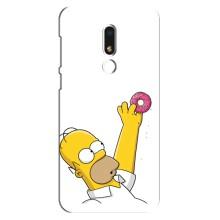 Чехол с Симпсонами для Meizu M8 Lite (VPrint) (Гомер с пончиком)
