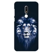 Чехол со Львом для Meizu M8 Lite (VPrint) (Синий Лев)