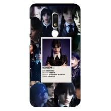 Чехлы Венсдей на Meizu M8 Lite Уэнсдей (AlphaPrint) (коллаж Уэнздей)