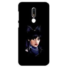 Чехлы Венсдей на Meizu M8 Lite Уэнсдей (AlphaPrint) (серьезная Уэнздей)