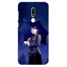 Чехлы Венсдей на Meizu M8 Lite Уэнсдей (AlphaPrint) (Уэнздей с зонтом)