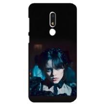 Чехлы Венсдей на Meizu M8 Lite Уэнсдей (AlphaPrint) (взгляд Уэнздей)