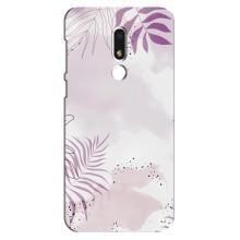 Чохол з квітковим принтом на Мейзу М8 Лайт – Фіолетове листя