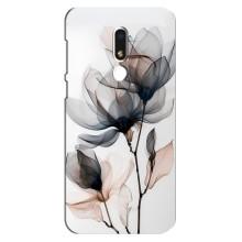 Чохол з квітковим принтом на Мейзу М8 Лайт – Квіти на білому