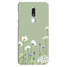 Чохол з квітковим принтом на Мейзу М8 Лайт – Квіти на зеленому