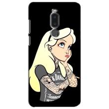 Чехол с печатью для Meizu Note 8 - (Мода) (AlphaPrint) (Девочка в тату)