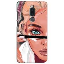 Чехол с печатью для Meizu Note 8 - (Мода) (AlphaPrint) (Макияж)