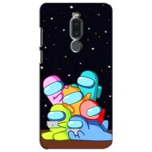 Чехол Амонг Ас для Meizu Note 8 (AlphaPrint) (Скины в космосе)