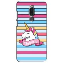 Чехол для Мейзу Ноте 8 - (Единорожки - Новинки) (AlphaPrint) (Unicorn)