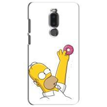 Чехол с Симпсонами для Meizu Note 8 (VPrint) (Гомер с пончиком)