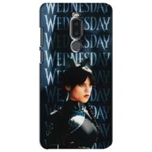 Чехлы Венсдей на Meizu Note 8 Уэнсдей (AlphaPrint) (Уэнздей кошка)