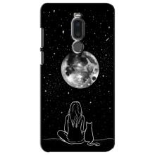 Чохол з малюнком кіт на Meizu Note 8 (Дівчина з котом)