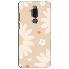 Чехол с цветочным принтом на Мейзу Ноте 8 (Бежевые цветы)