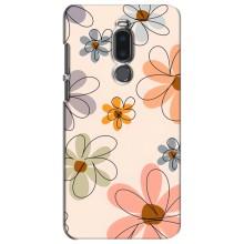 Чехол с цветочным принтом на Мейзу Ноте 8 (Разноцветные цветы)