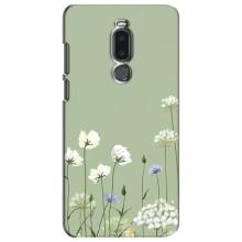 Чехол с цветочным принтом на Мейзу Ноте 8 (Цветы на зеленом)