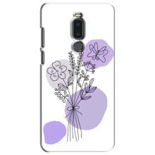 Силиконовый чехол с принтом в цветах на Meizu Note 8 – Фиолетовый букет