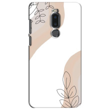 Силиконовый чехол с принтом в цветах на Meizu Note 8 – Нюдовый дизайн