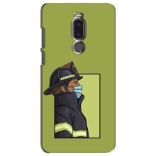 Силиконовый бампер (Работники) на Meizu Note 8 – Пожарник